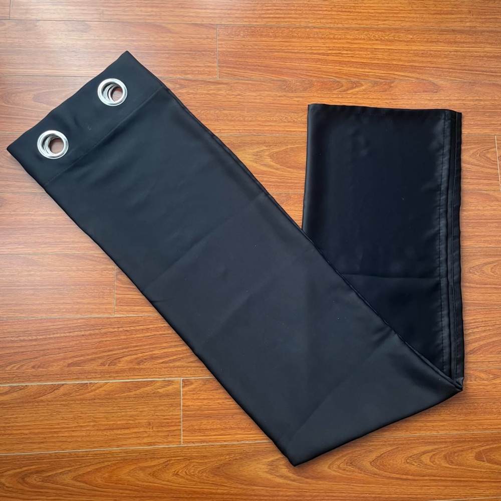 Quality Made Silky Blackout Grommets Curtain 1 Panel 25 In X 62 In Solid Black